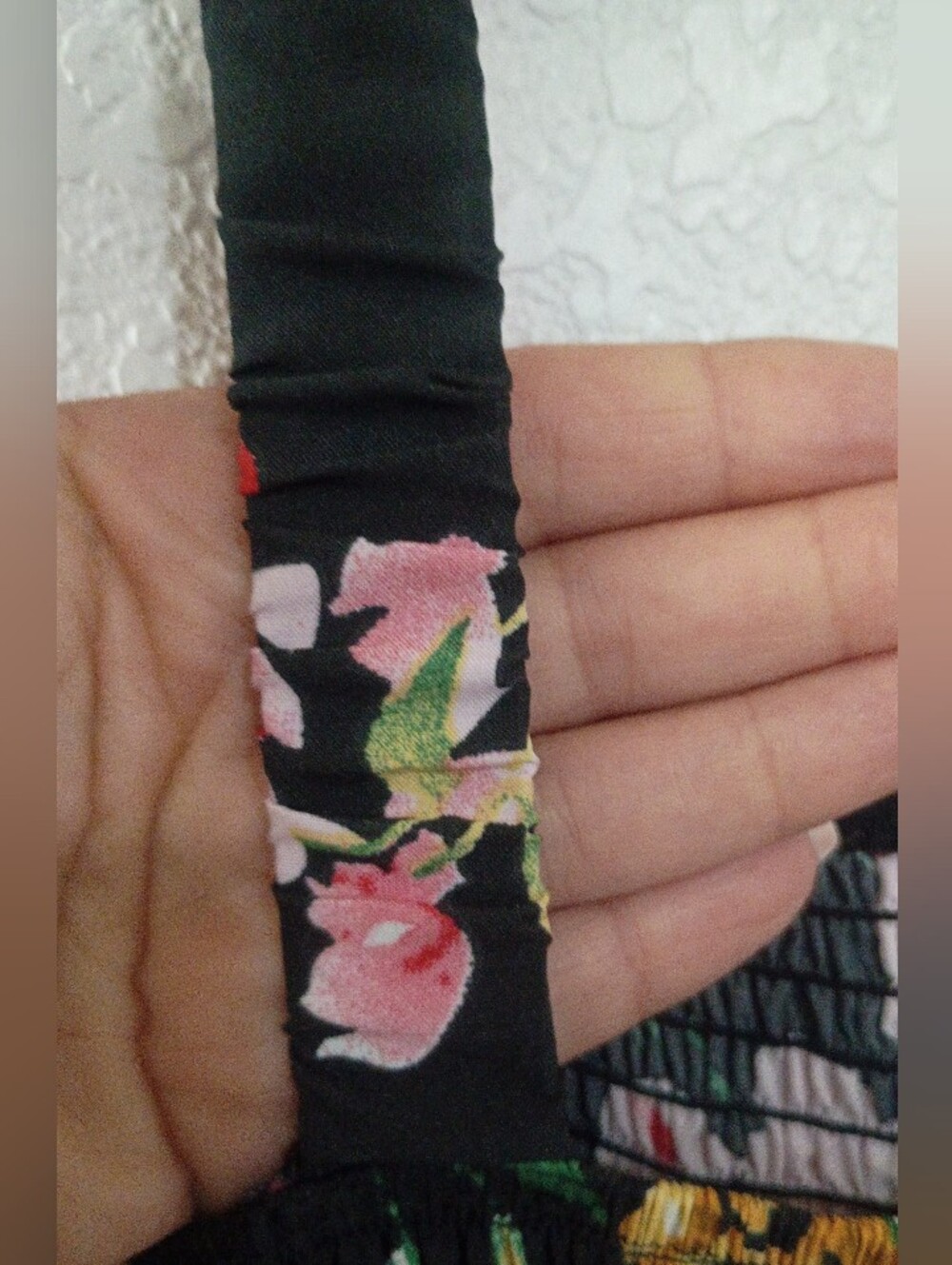 Floral Black Sundress with Ruffle Hem - Picture 7 of 8